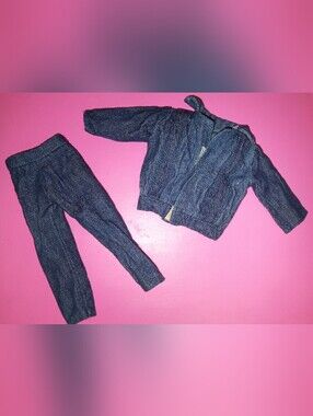 Barbie Ken doll size Jean jacket & pants 80s